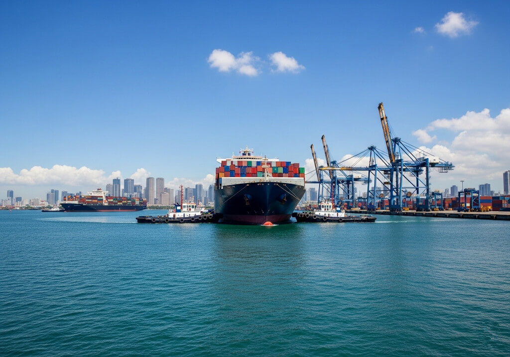 Cargo ship at Manila port